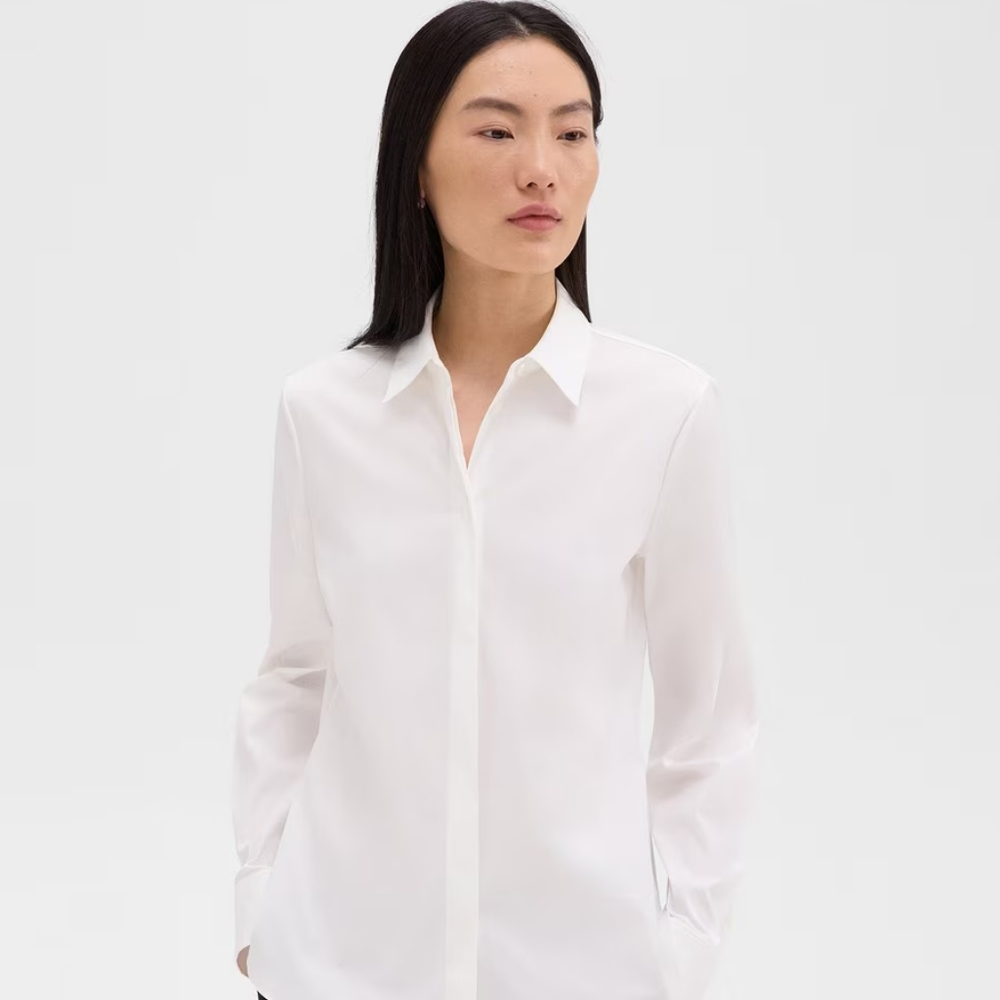 Theory White Button Down Shirt